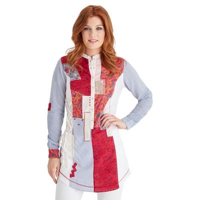 Multi coloured totally unique longline blouse